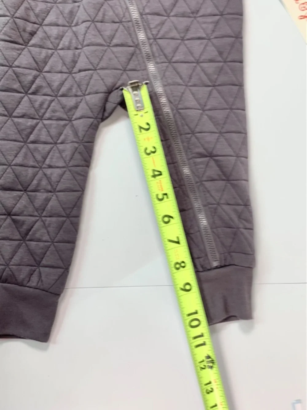 Cat & Jack 18M One Piece Quilted Moto Zippered Dark Grey Romper Cozy Cabincore